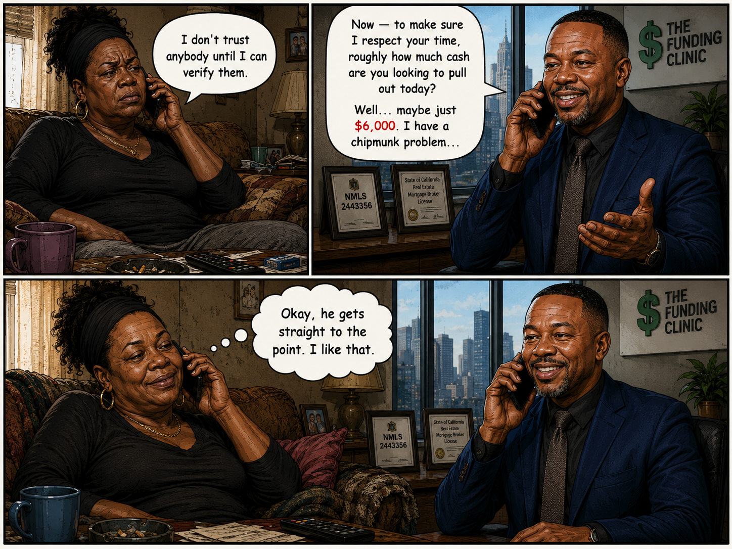 Loan officer confidently handling a paranoid prospect with ARP