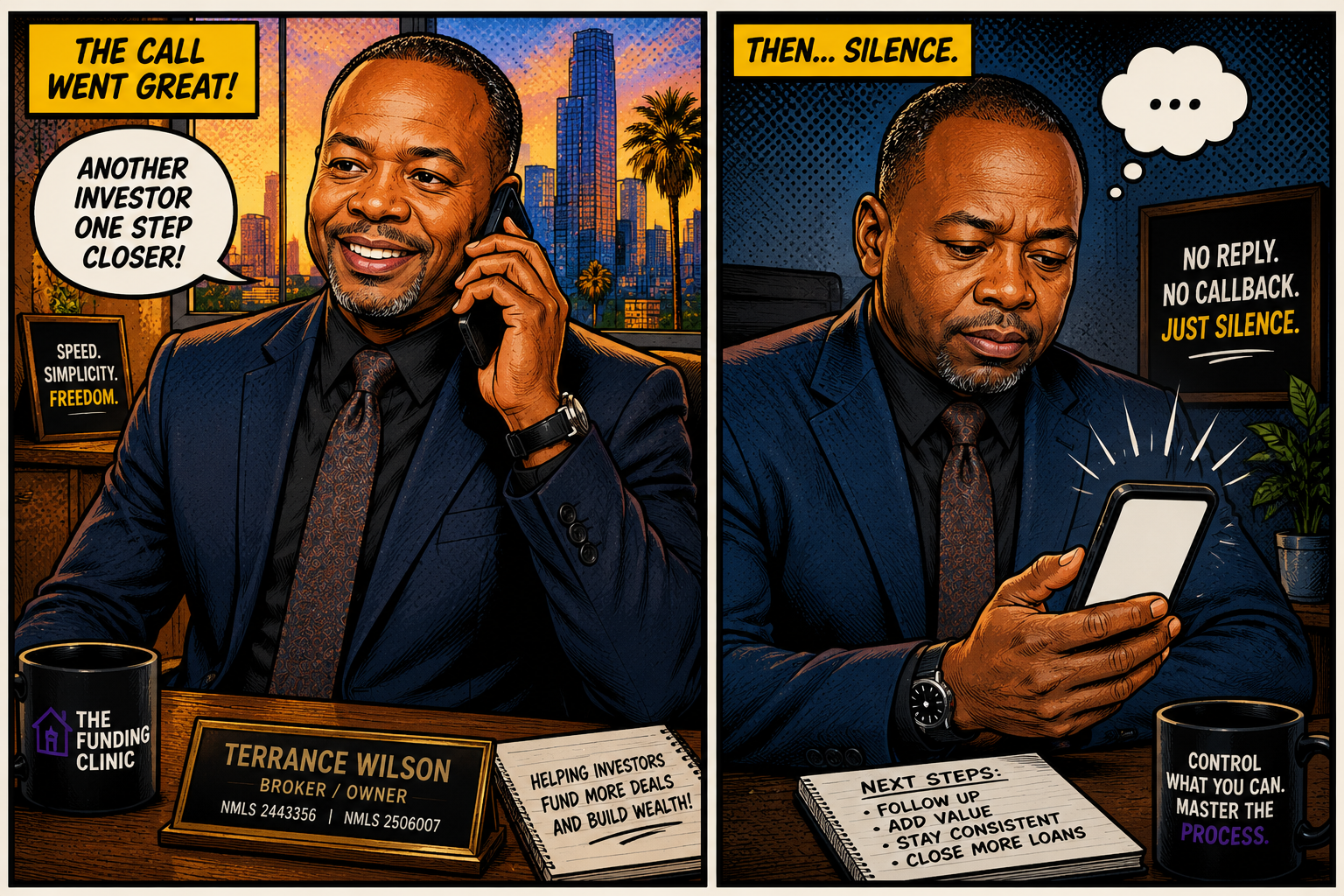 Illustration slot: great call, then silence