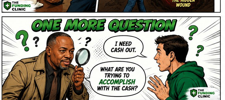 Illustration: One more question — what are you trying to accomplish with the cash?