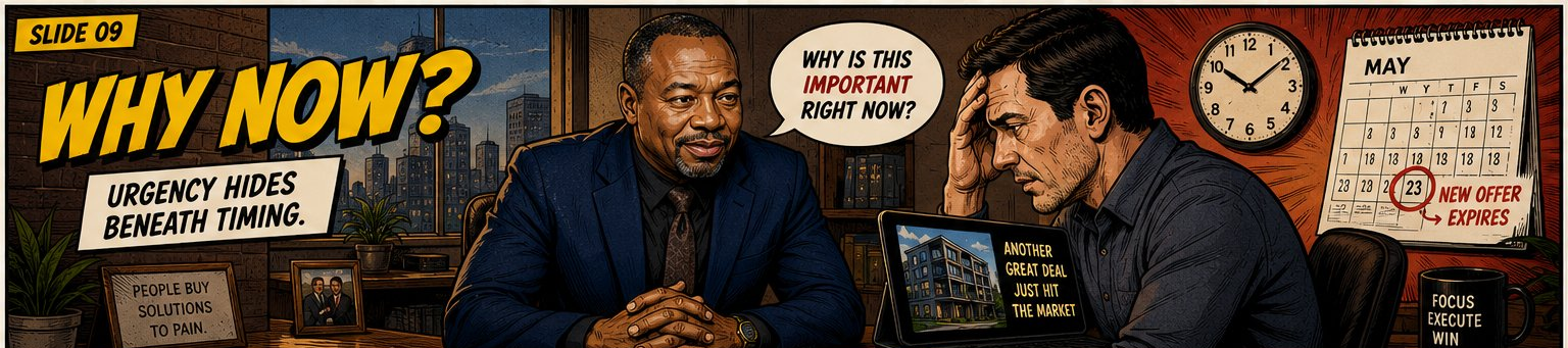 Illustration: Why-now question reveals urgency